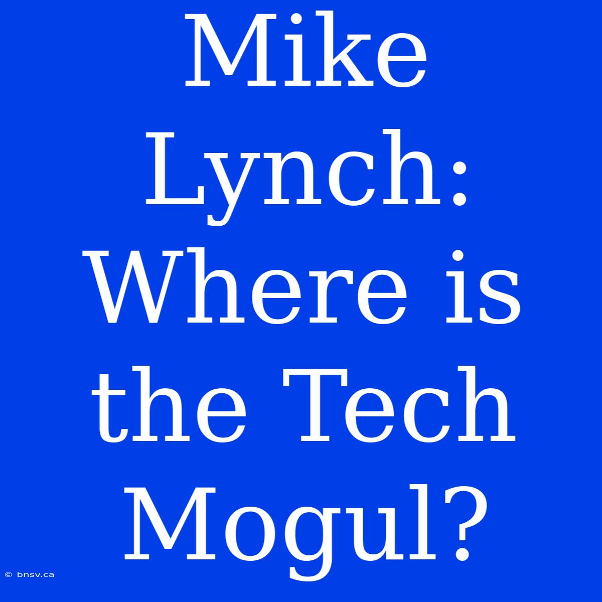 Mike Lynch: Where Is The Tech Mogul?