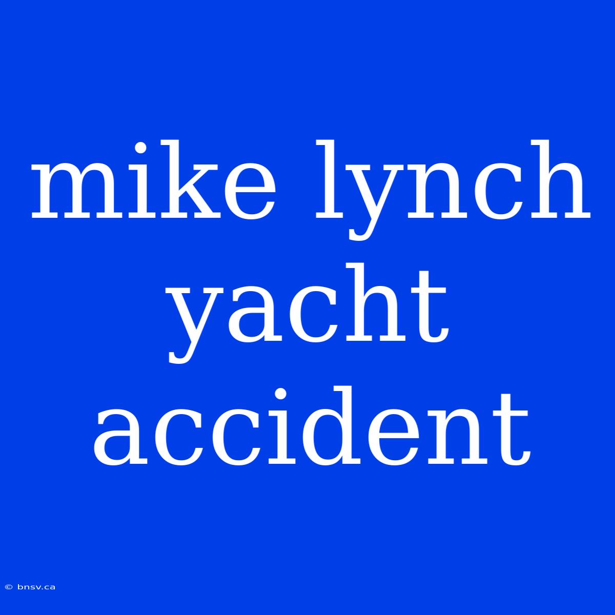 Mike Lynch Yacht Accident