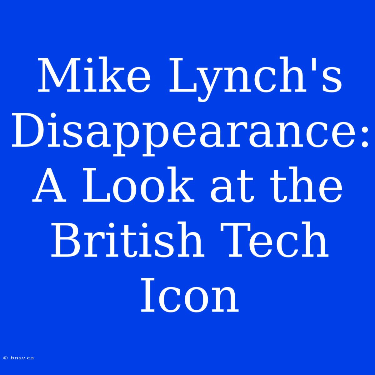 Mike Lynch's Disappearance: A Look At The British Tech Icon