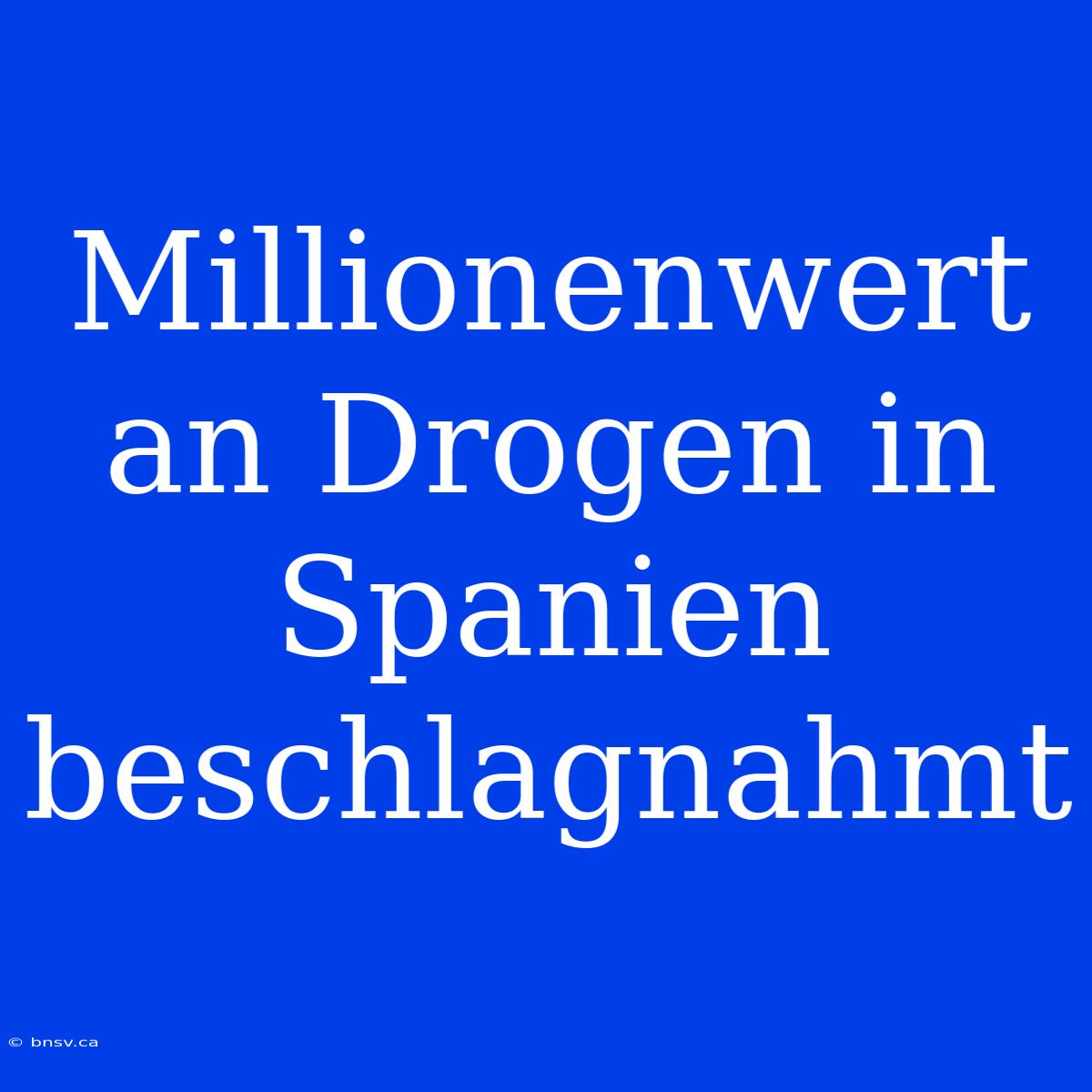 Millionenwert An Drogen In Spanien Beschlagnahmt