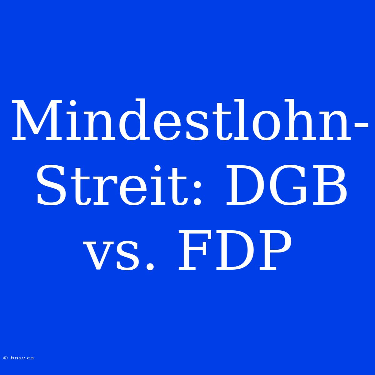 Mindestlohn-Streit: DGB Vs. FDP