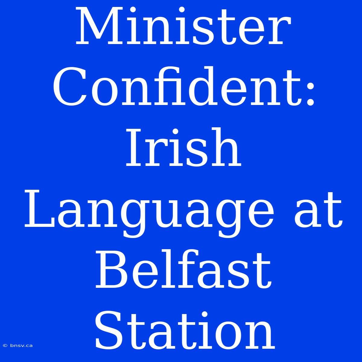 Minister Confident: Irish Language At Belfast Station