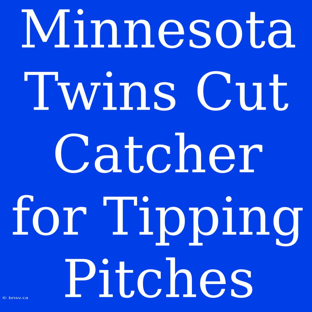 Minnesota Twins Cut Catcher For Tipping Pitches