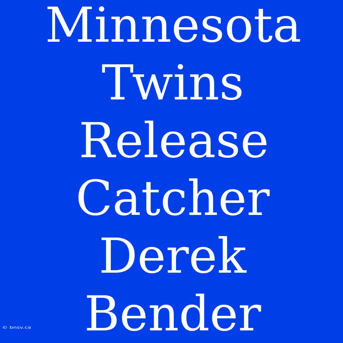 Minnesota Twins Release Catcher Derek Bender