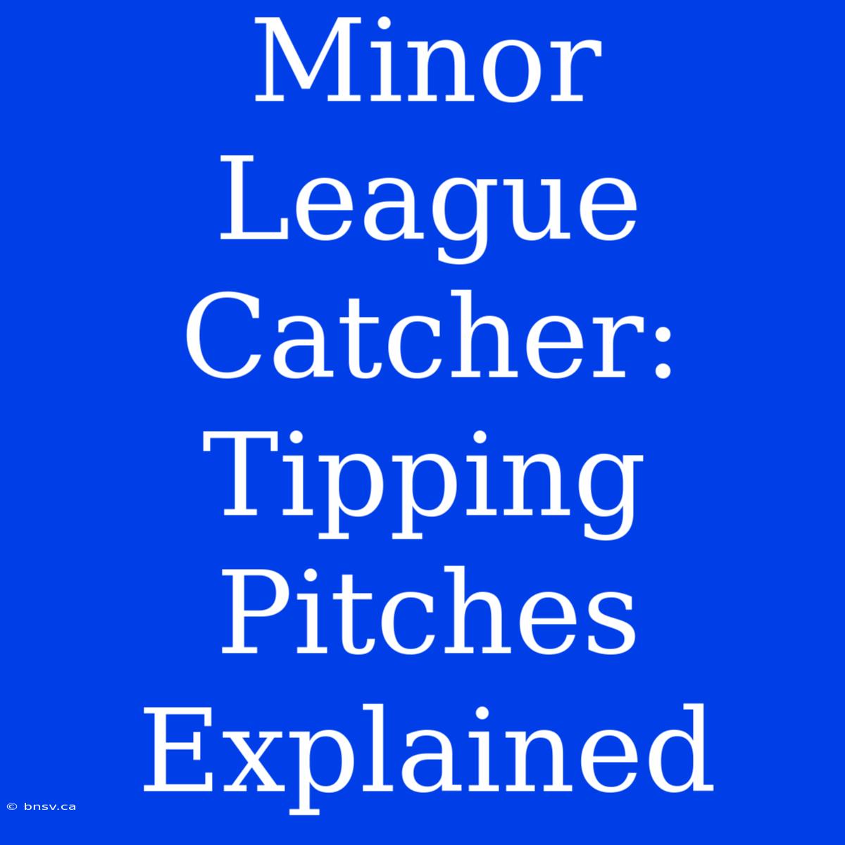 Minor League Catcher: Tipping Pitches Explained