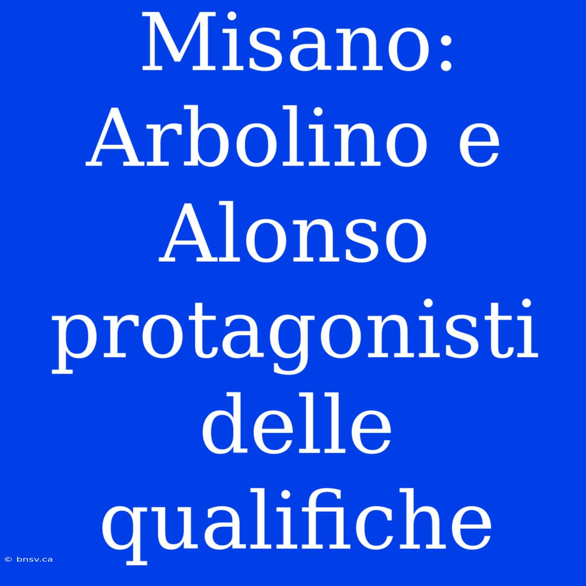 Misano: Arbolino E Alonso Protagonisti Delle Qualifiche