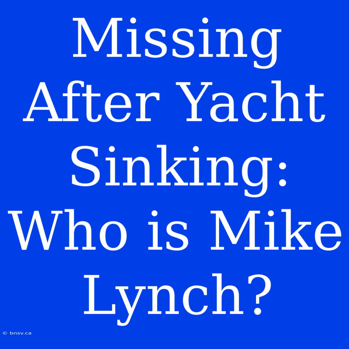 Missing After Yacht Sinking: Who Is Mike Lynch?