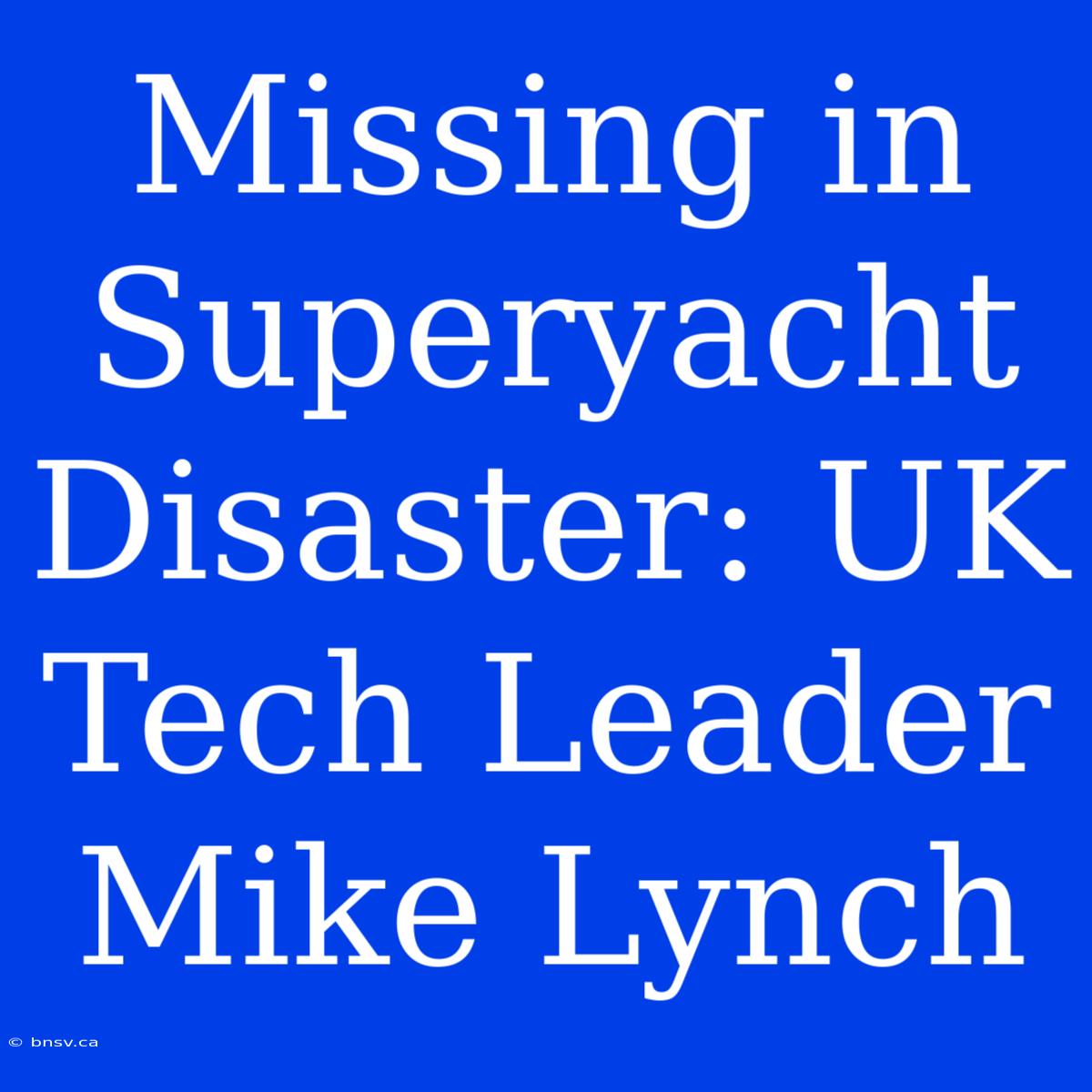 Missing In Superyacht Disaster: UK Tech Leader Mike Lynch