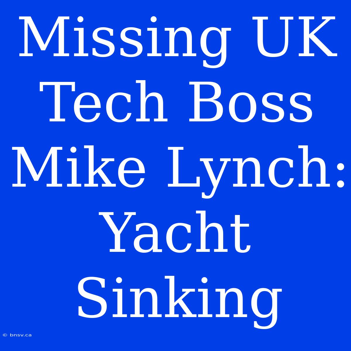 Missing UK Tech Boss Mike Lynch: Yacht Sinking