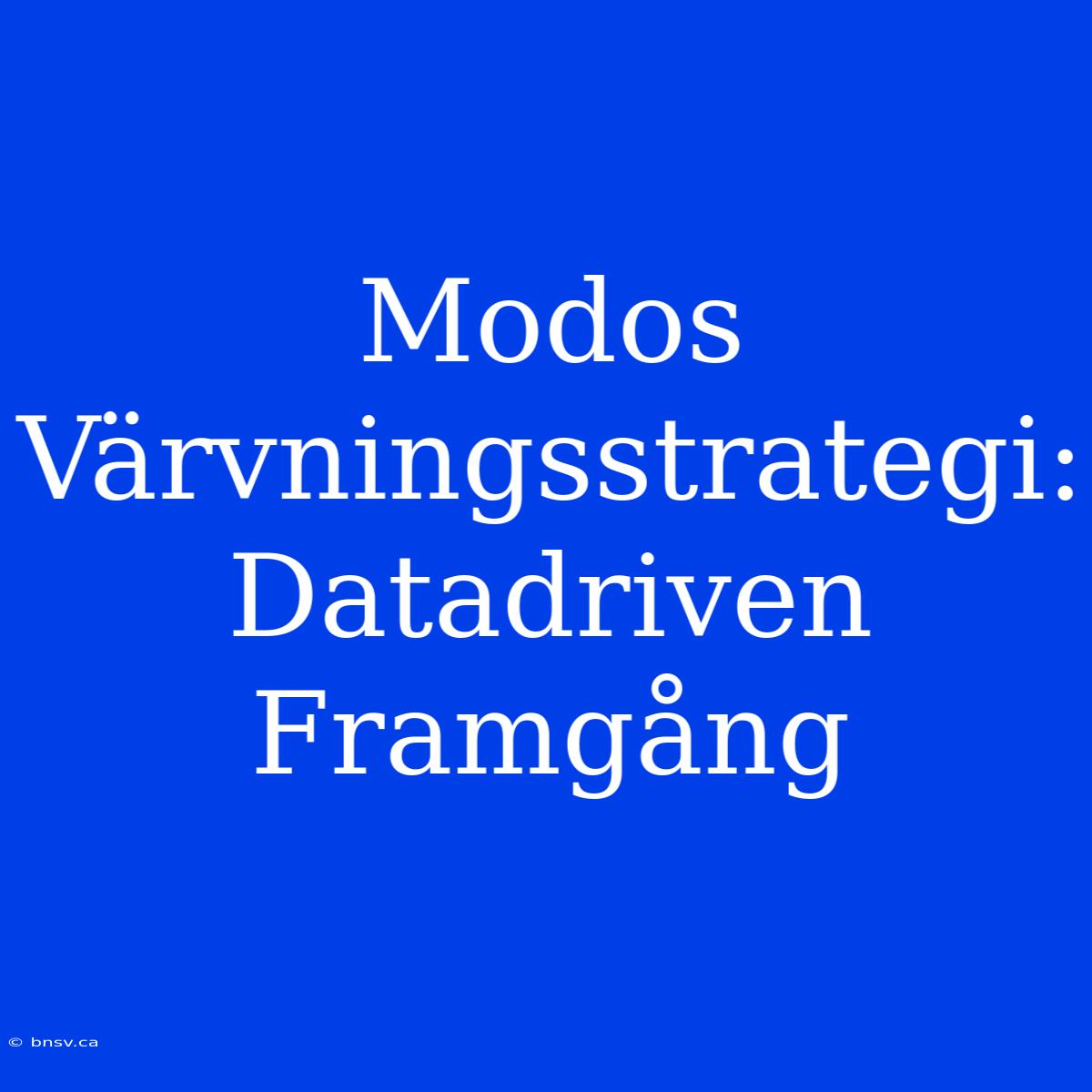 Modos Värvningsstrategi: Datadriven Framgång