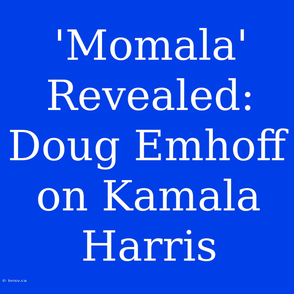 'Momala' Revealed: Doug Emhoff On Kamala Harris