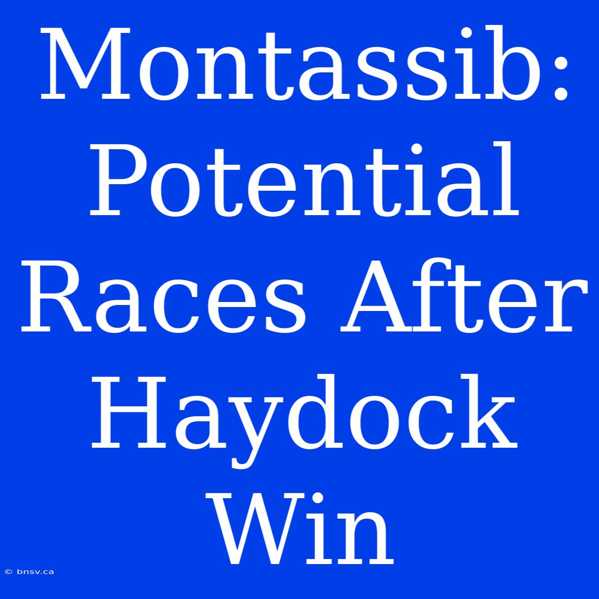 Montassib:  Potential Races After Haydock Win