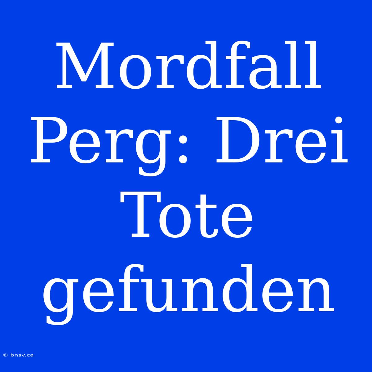 Mordfall Perg: Drei Tote Gefunden