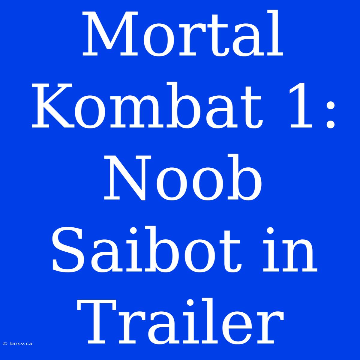 Mortal Kombat 1: Noob Saibot In Trailer