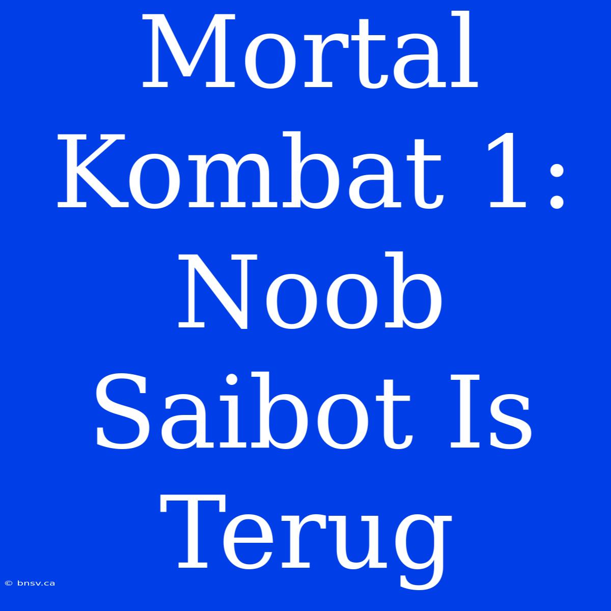 Mortal Kombat 1: Noob Saibot Is Terug