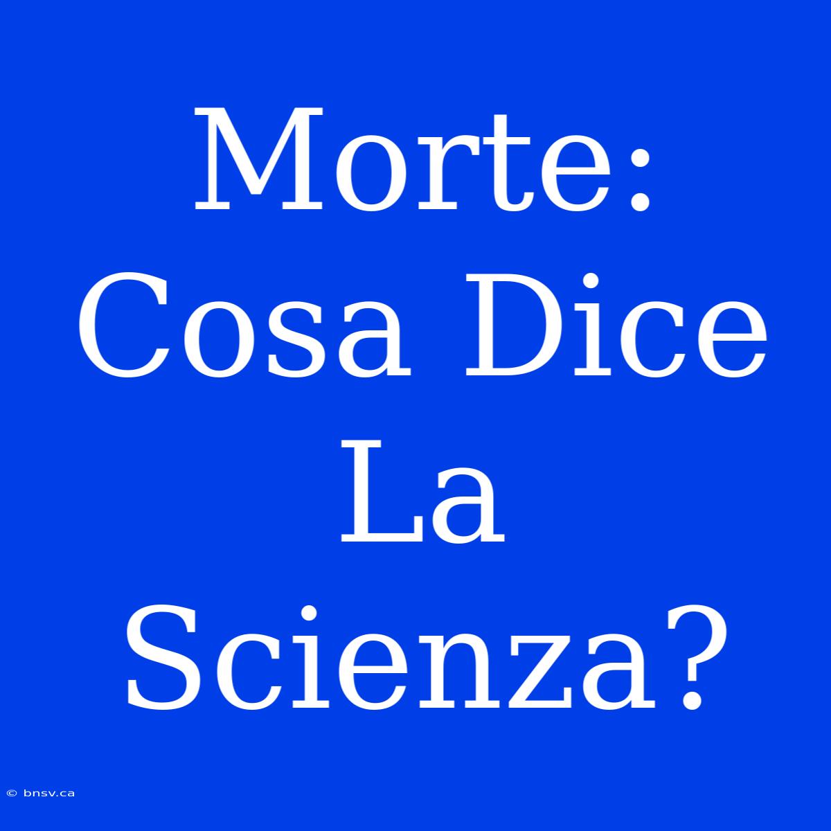 Morte: Cosa Dice La Scienza?