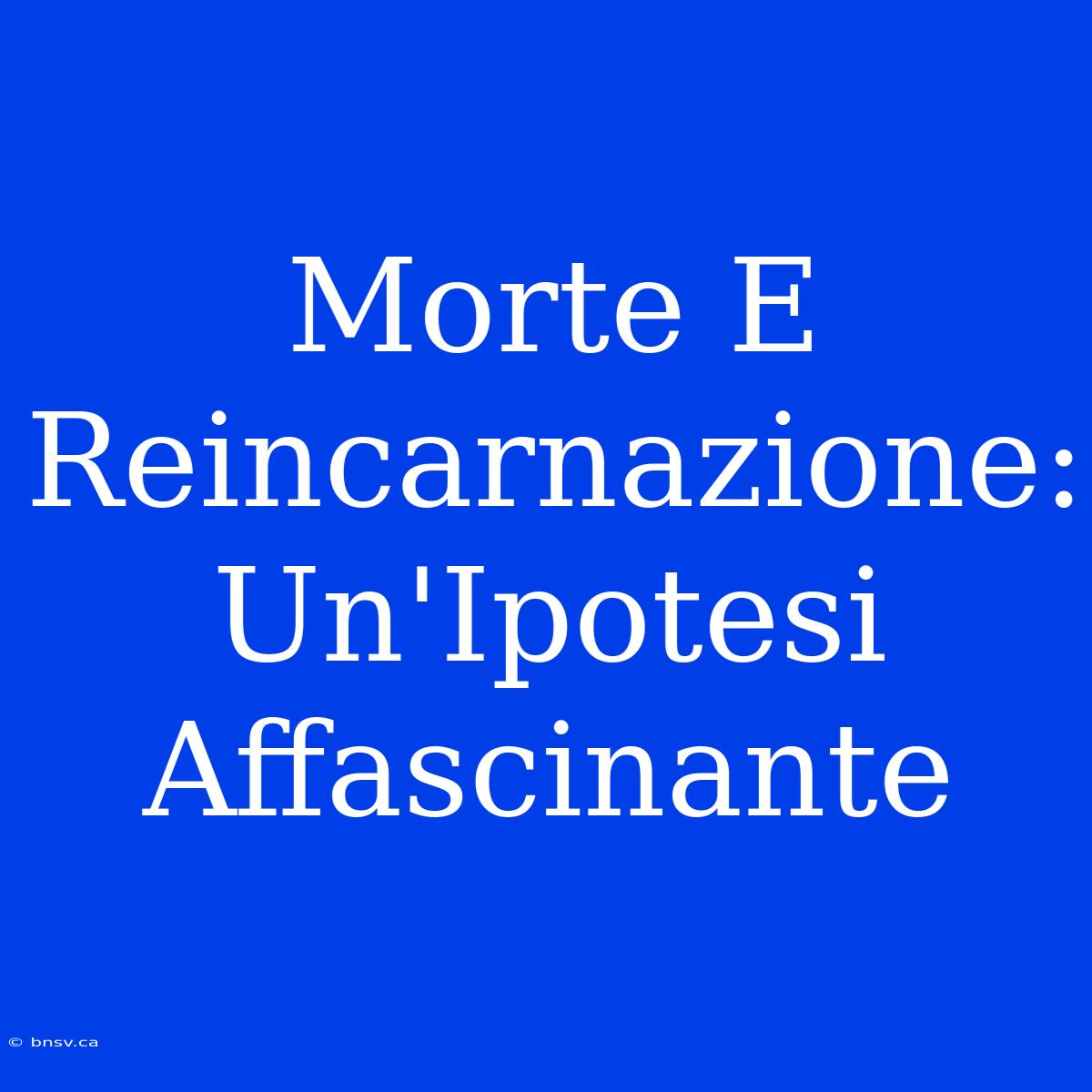 Morte E Reincarnazione: Un'Ipotesi Affascinante