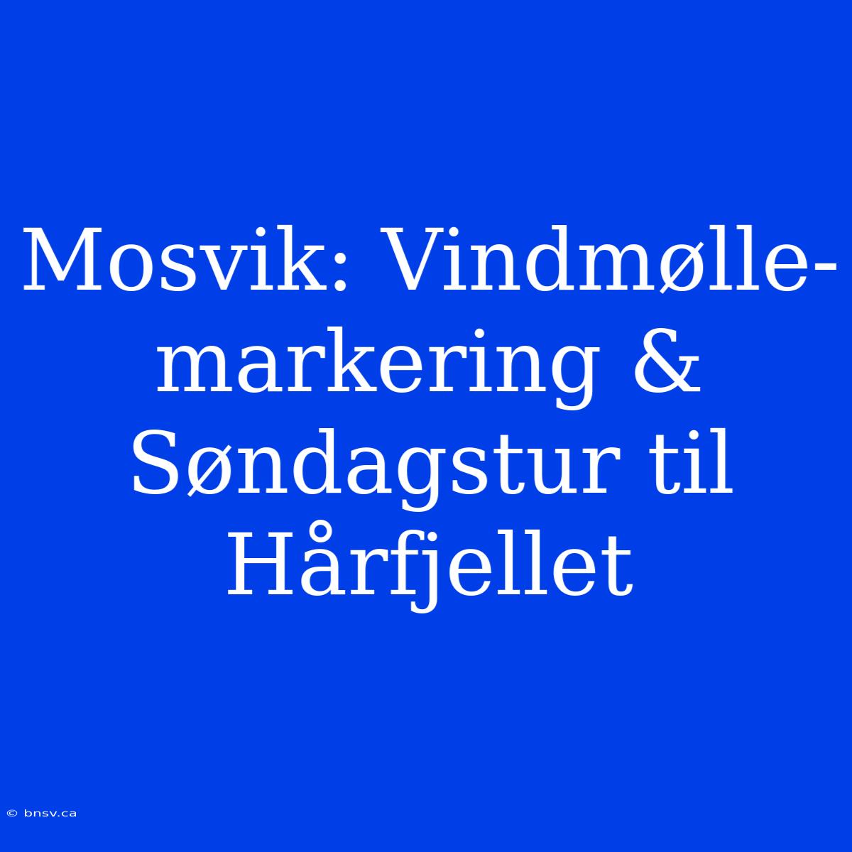 Mosvik: Vindmølle-markering & Søndagstur Til Hårfjellet