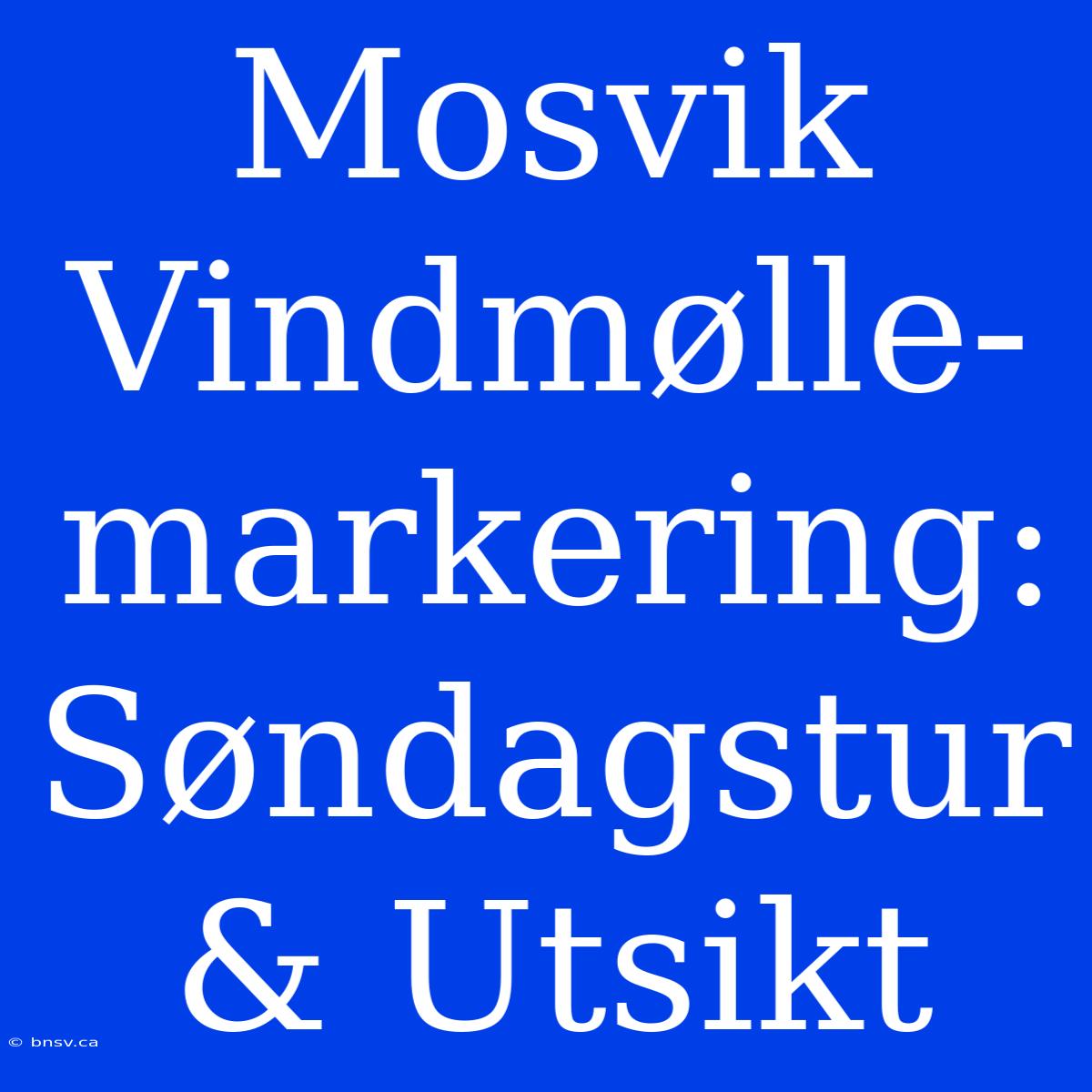 Mosvik Vindmølle-markering: Søndagstur & Utsikt