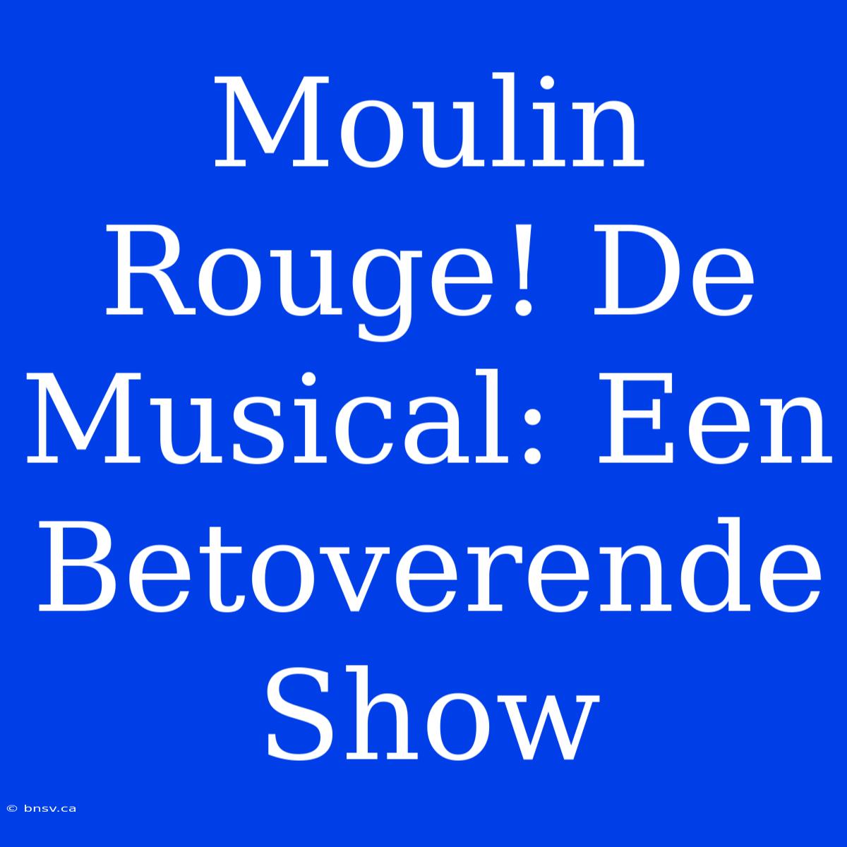 Moulin Rouge! De Musical: Een Betoverende Show