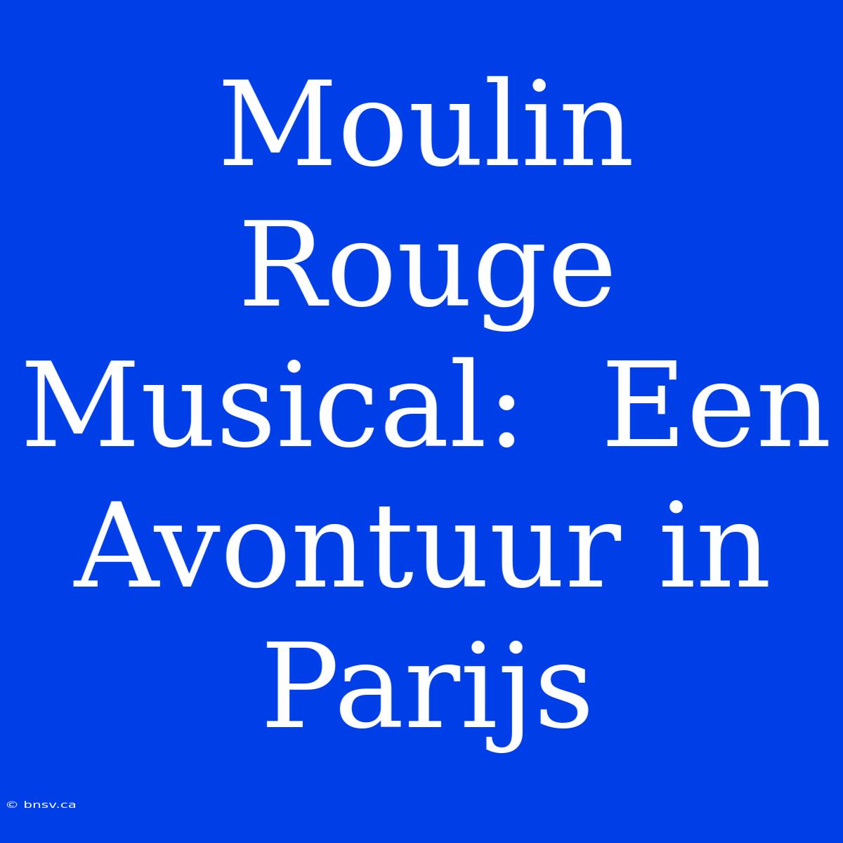 Moulin Rouge Musical:  Een Avontuur In Parijs