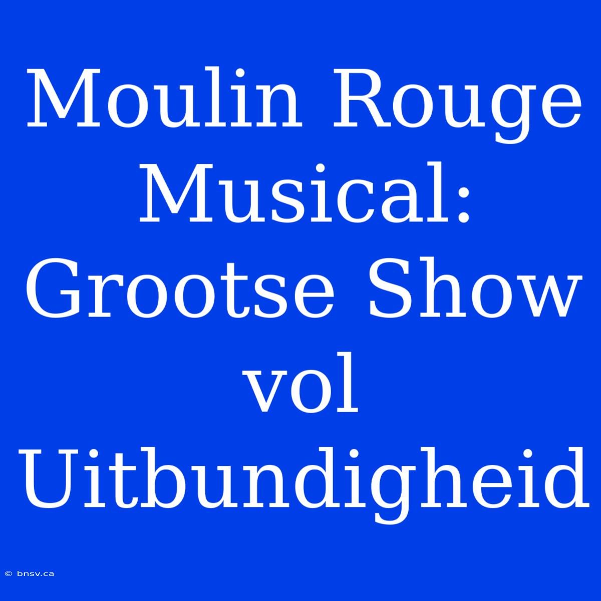 Moulin Rouge Musical: Grootse Show Vol Uitbundigheid