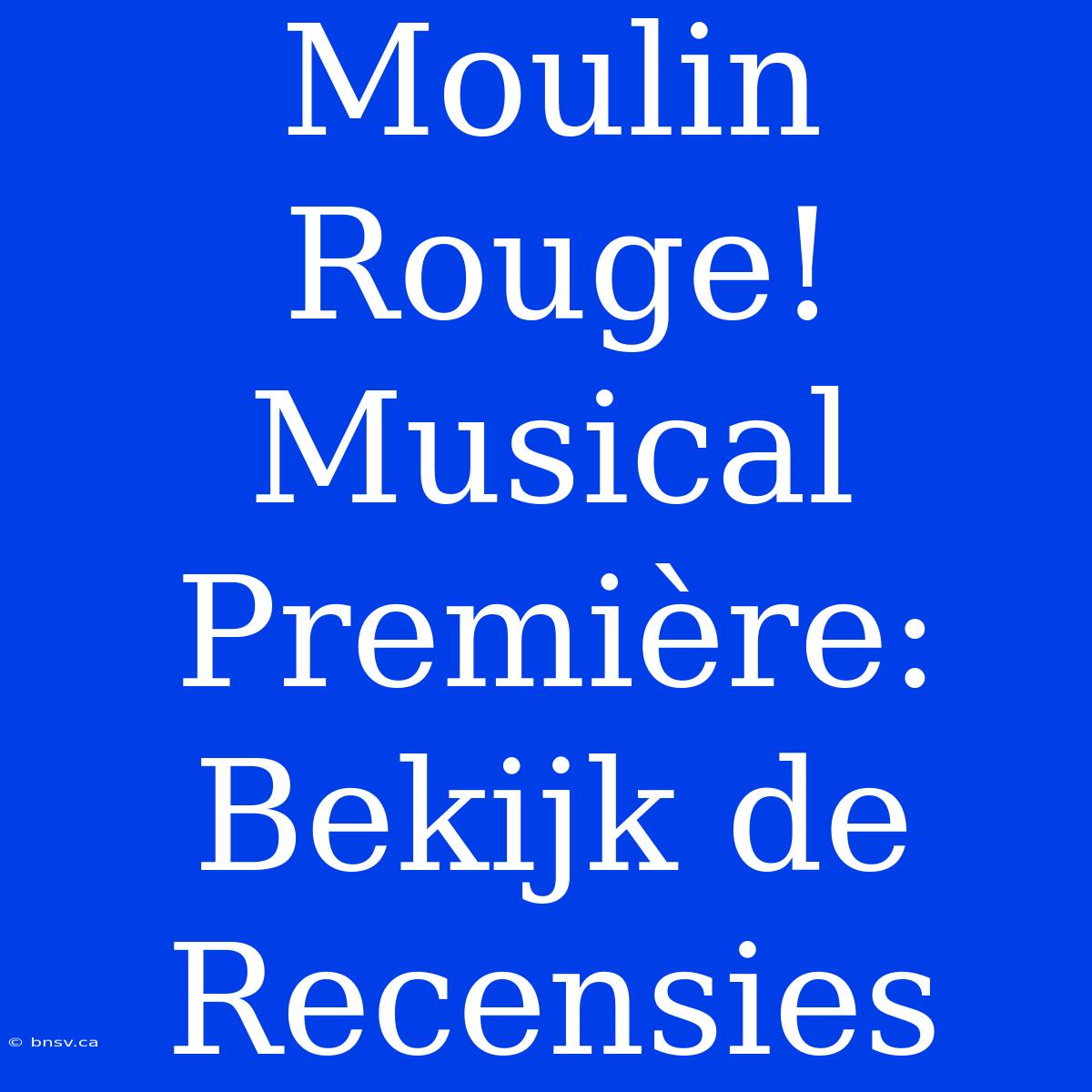 Moulin Rouge! Musical Première: Bekijk De Recensies