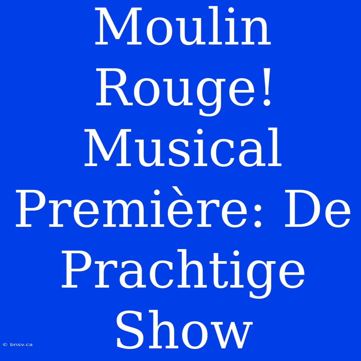 Moulin Rouge! Musical Première: De Prachtige Show