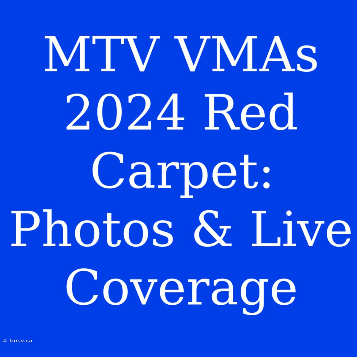 MTV VMAs 2024 Red Carpet: Photos & Live Coverage