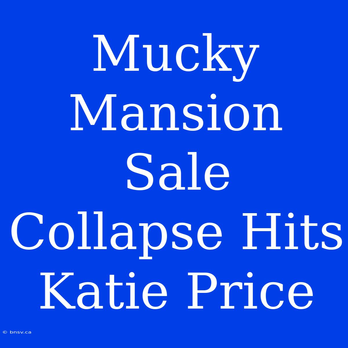 Mucky Mansion Sale Collapse Hits Katie Price