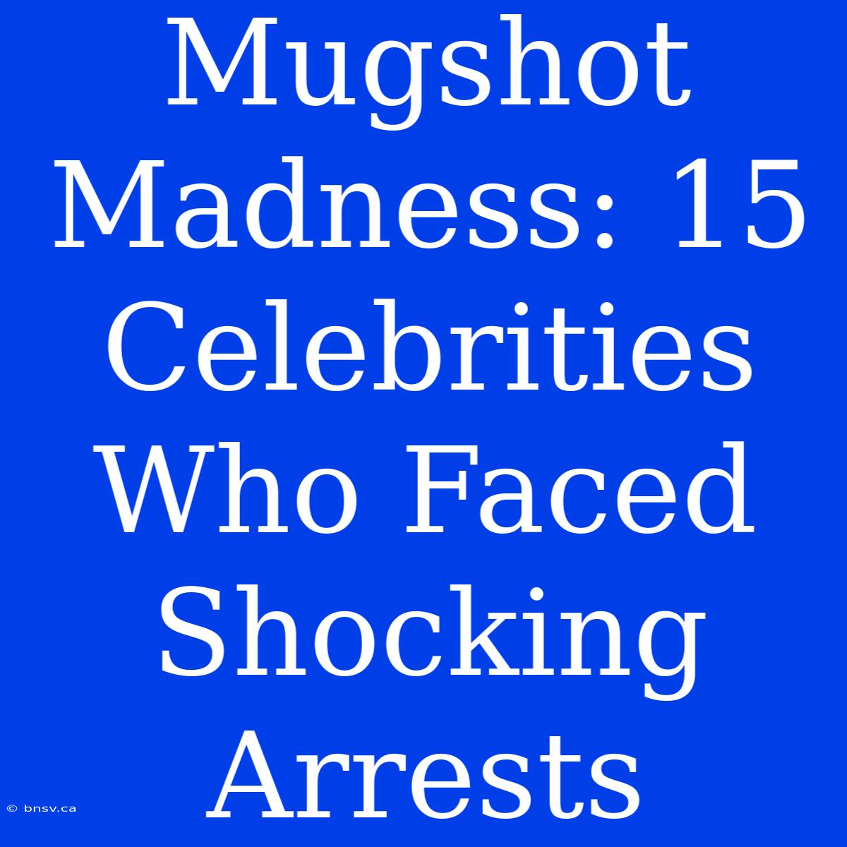 Mugshot Madness: 15 Celebrities Who Faced Shocking Arrests