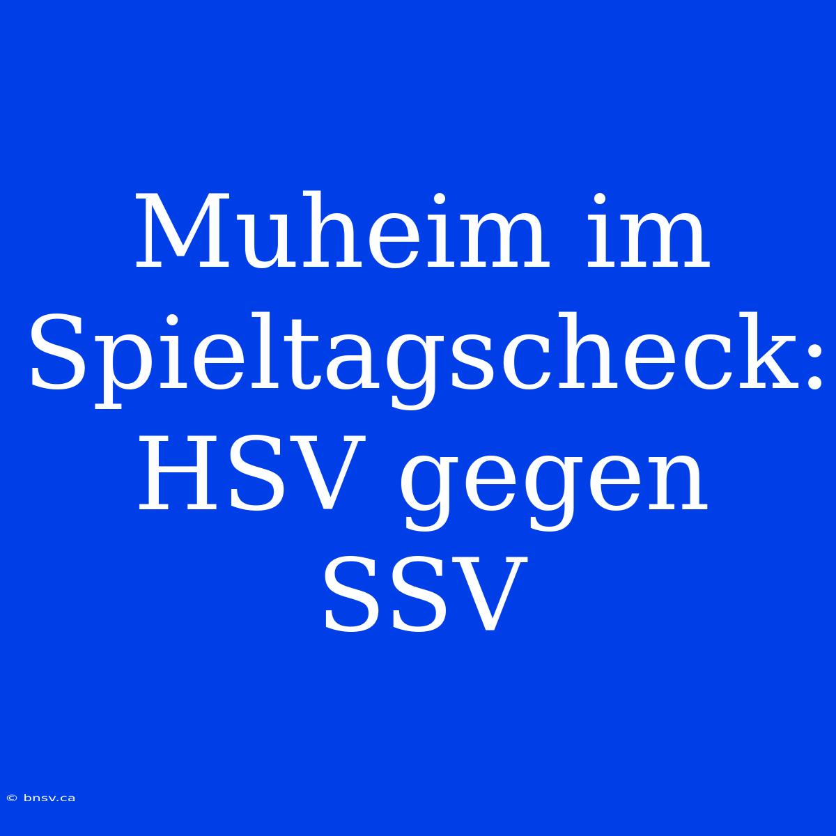 Muheim Im Spieltagscheck: HSV Gegen SSV