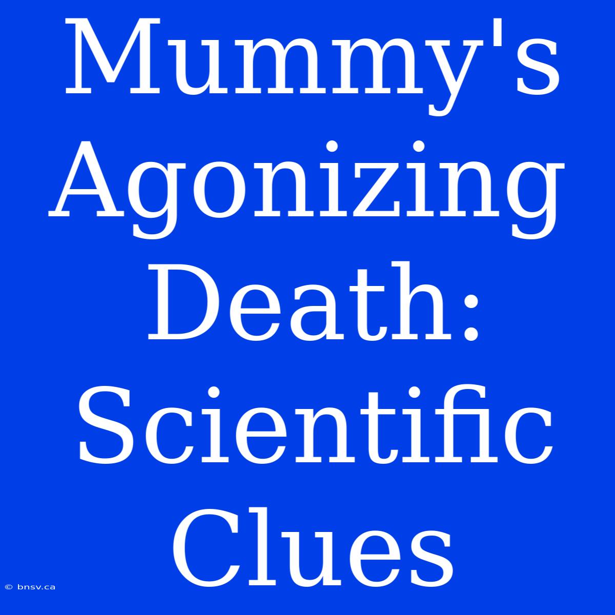 Mummy's Agonizing Death: Scientific Clues