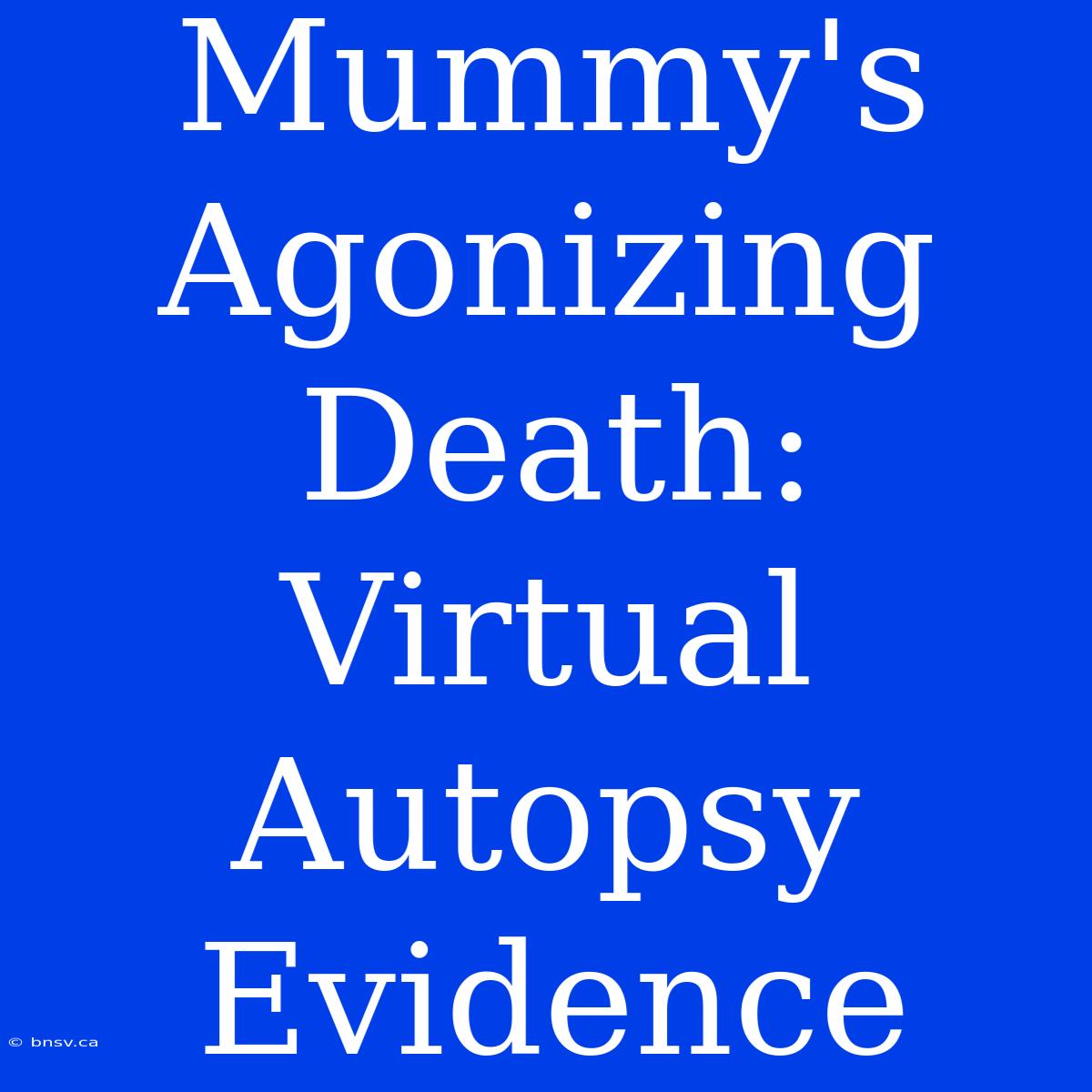 Mummy's Agonizing Death: Virtual Autopsy Evidence