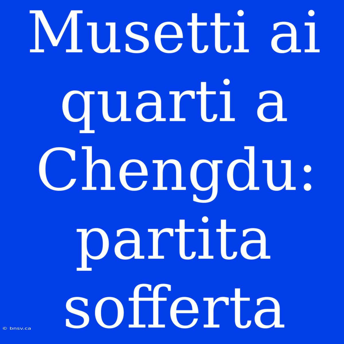 Musetti Ai Quarti A Chengdu: Partita Sofferta