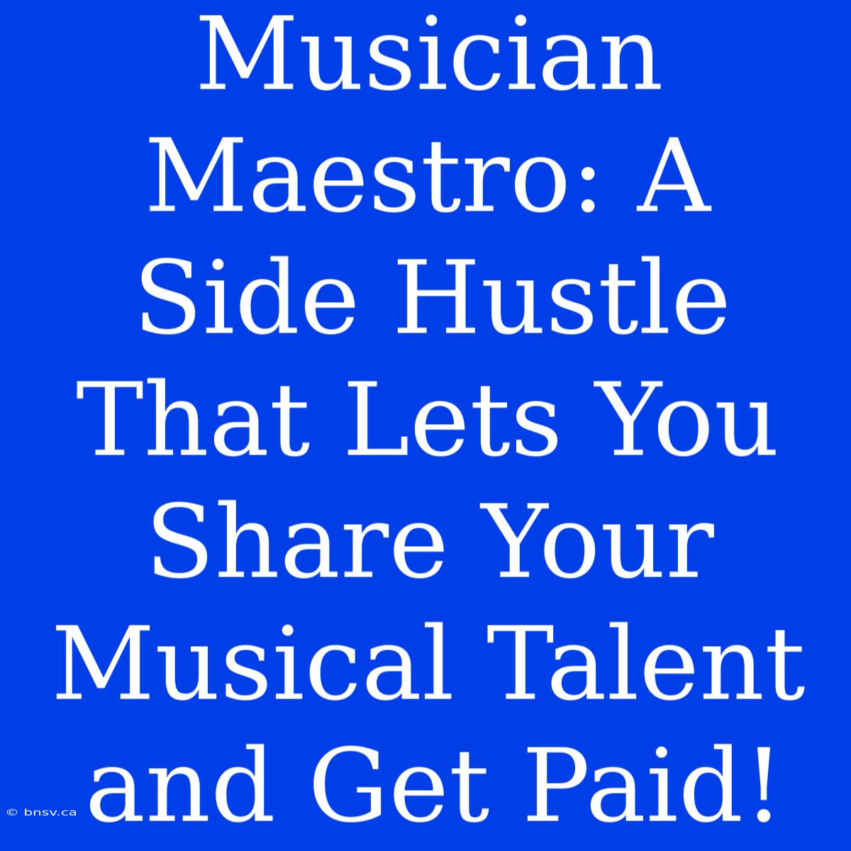 Musician Maestro: A Side Hustle That Lets You Share Your Musical Talent And Get Paid!