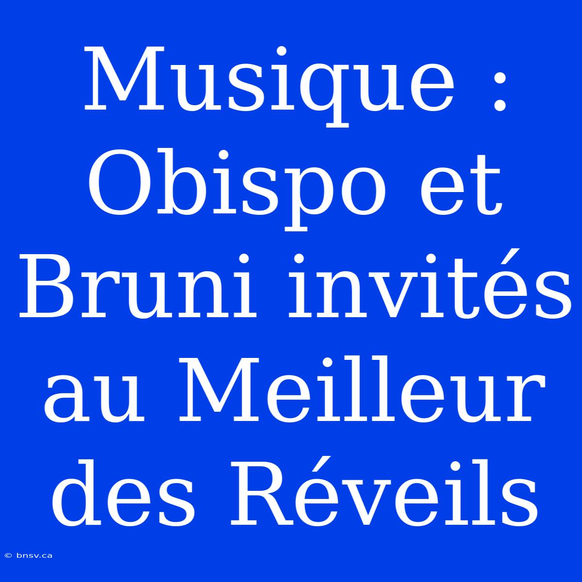 Musique : Obispo Et Bruni Invités Au Meilleur Des Réveils