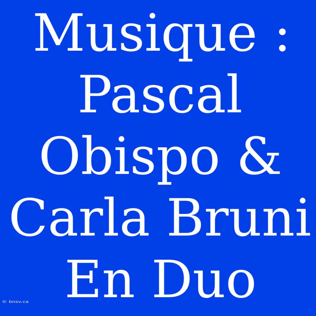 Musique : Pascal Obispo & Carla Bruni En Duo