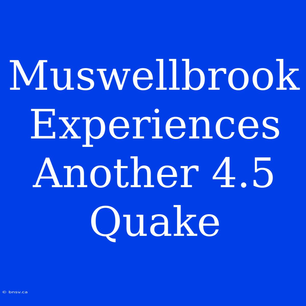 Muswellbrook Experiences Another 4.5 Quake