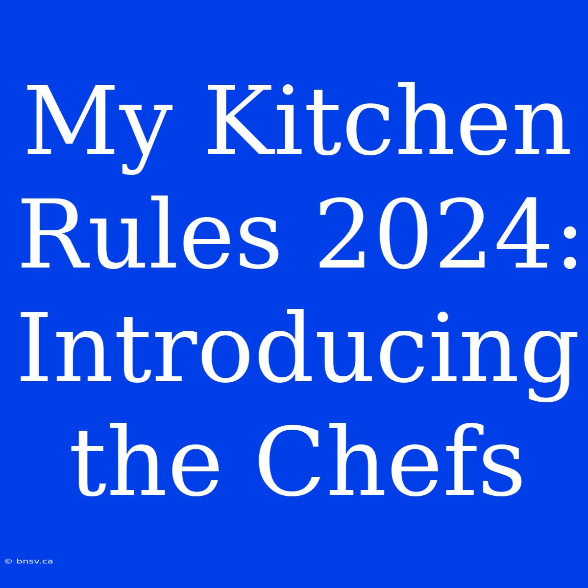 My Kitchen Rules 2024:  Introducing The Chefs