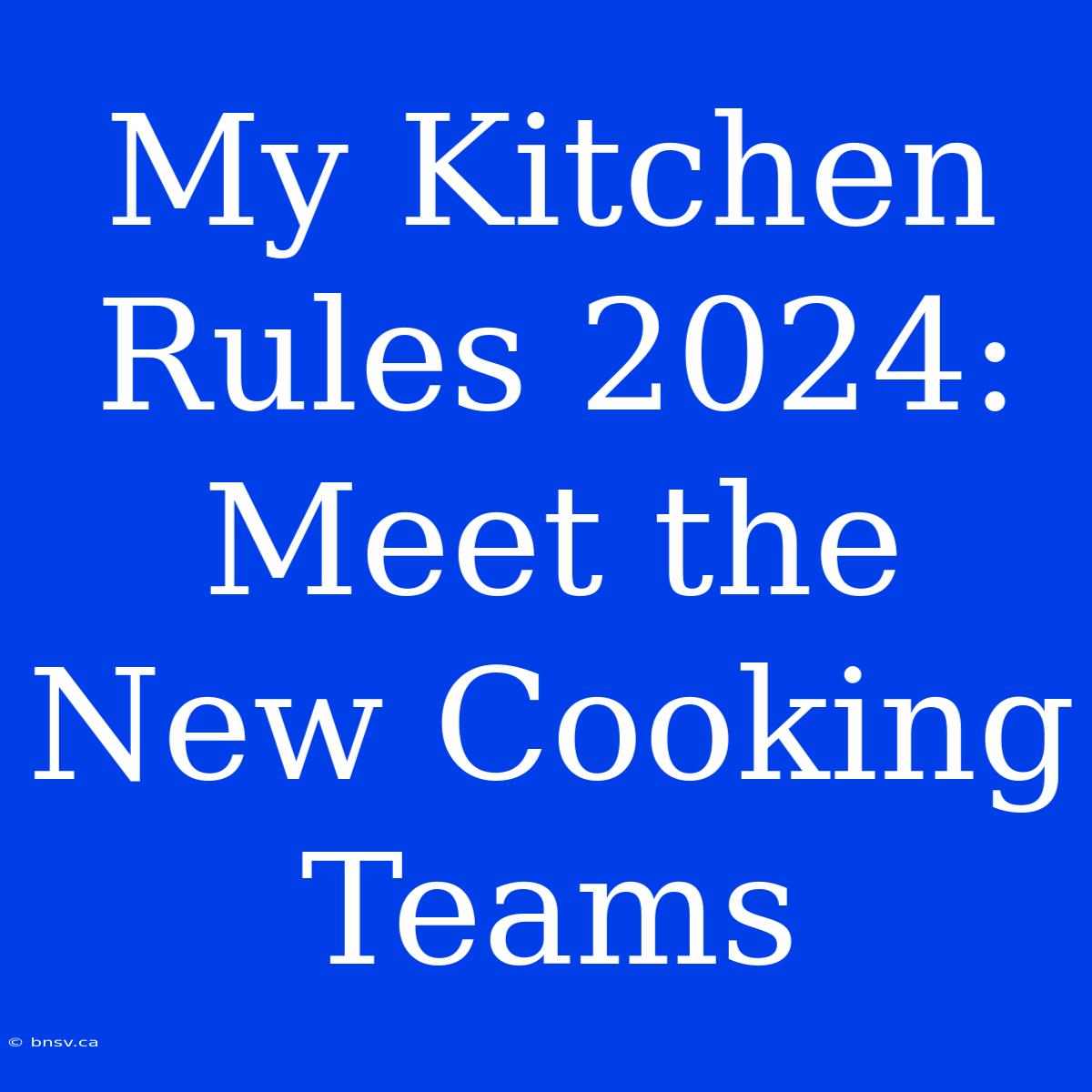 My Kitchen Rules 2024: Meet The New Cooking Teams