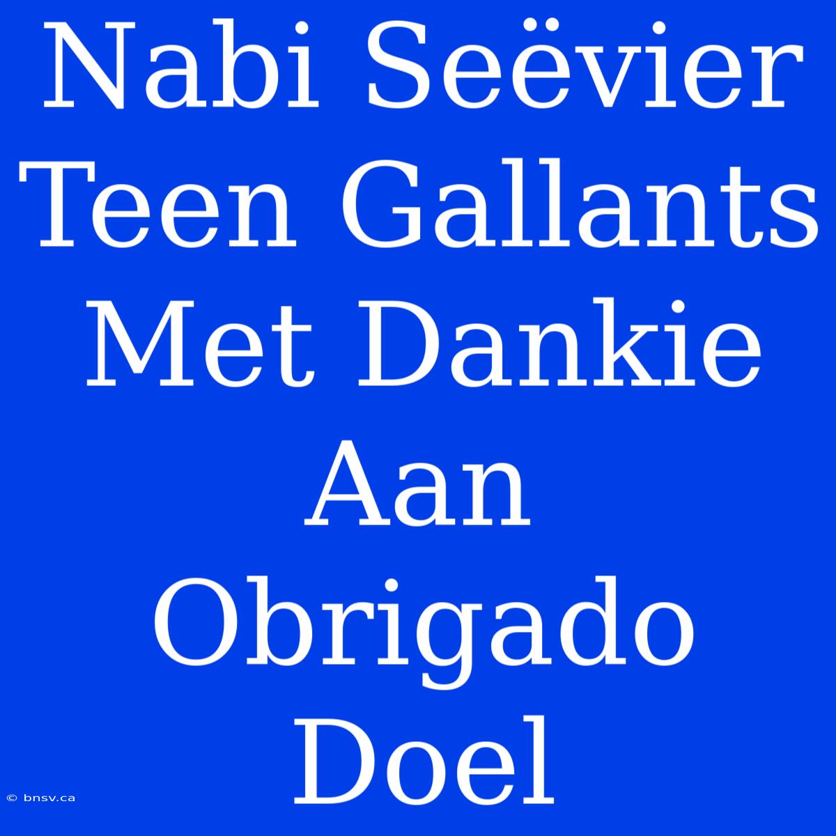 Nabi Seëvier Teen Gallants Met Dankie Aan Obrigado Doel