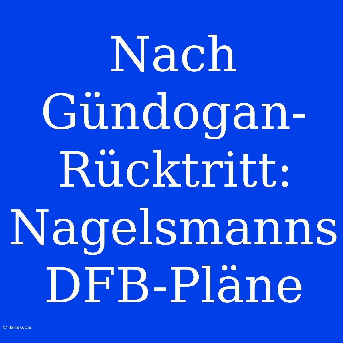 Nach Gündogan-Rücktritt: Nagelsmanns DFB-Pläne