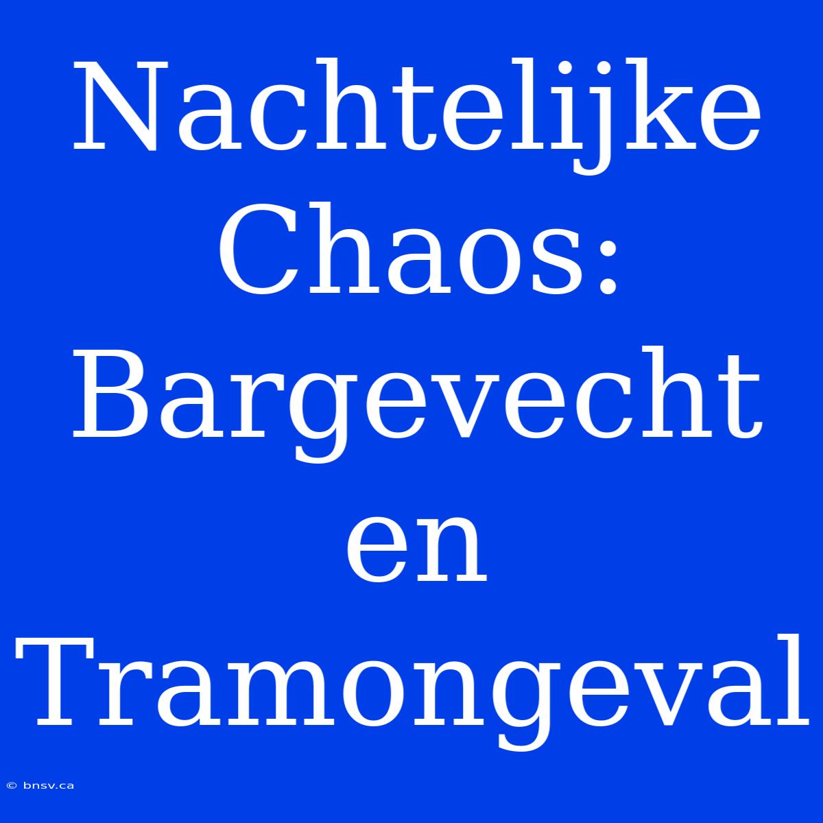 Nachtelijke Chaos: Bargevecht En Tramongeval