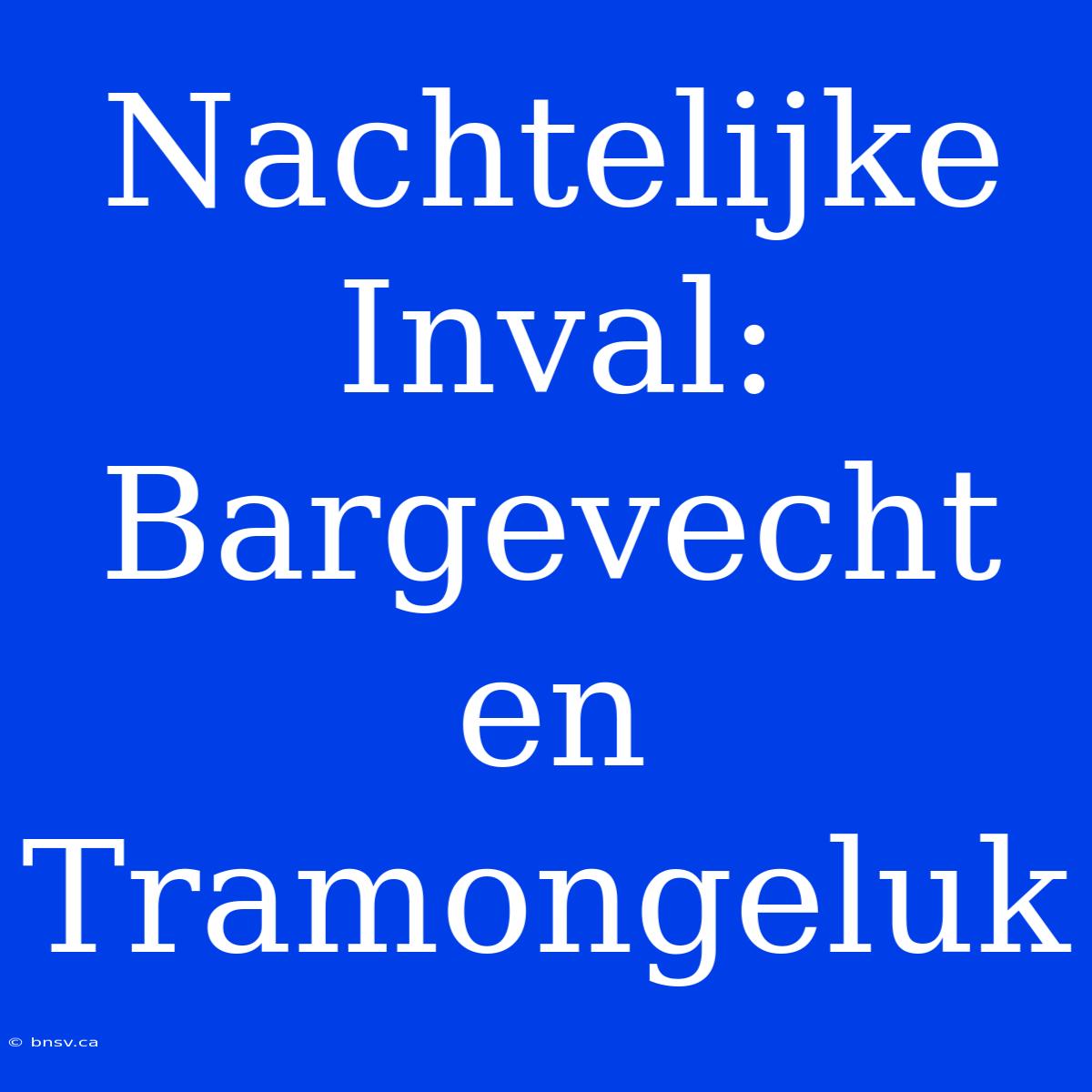 Nachtelijke Inval: Bargevecht En Tramongeluk