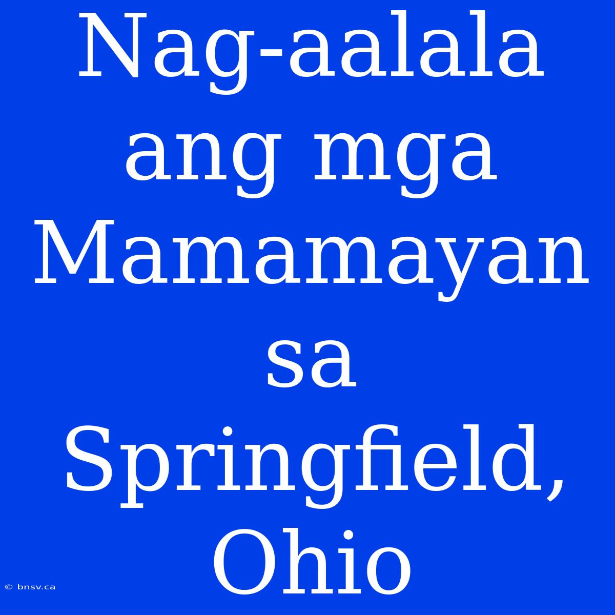 Nag-aalala Ang Mga Mamamayan Sa Springfield, Ohio