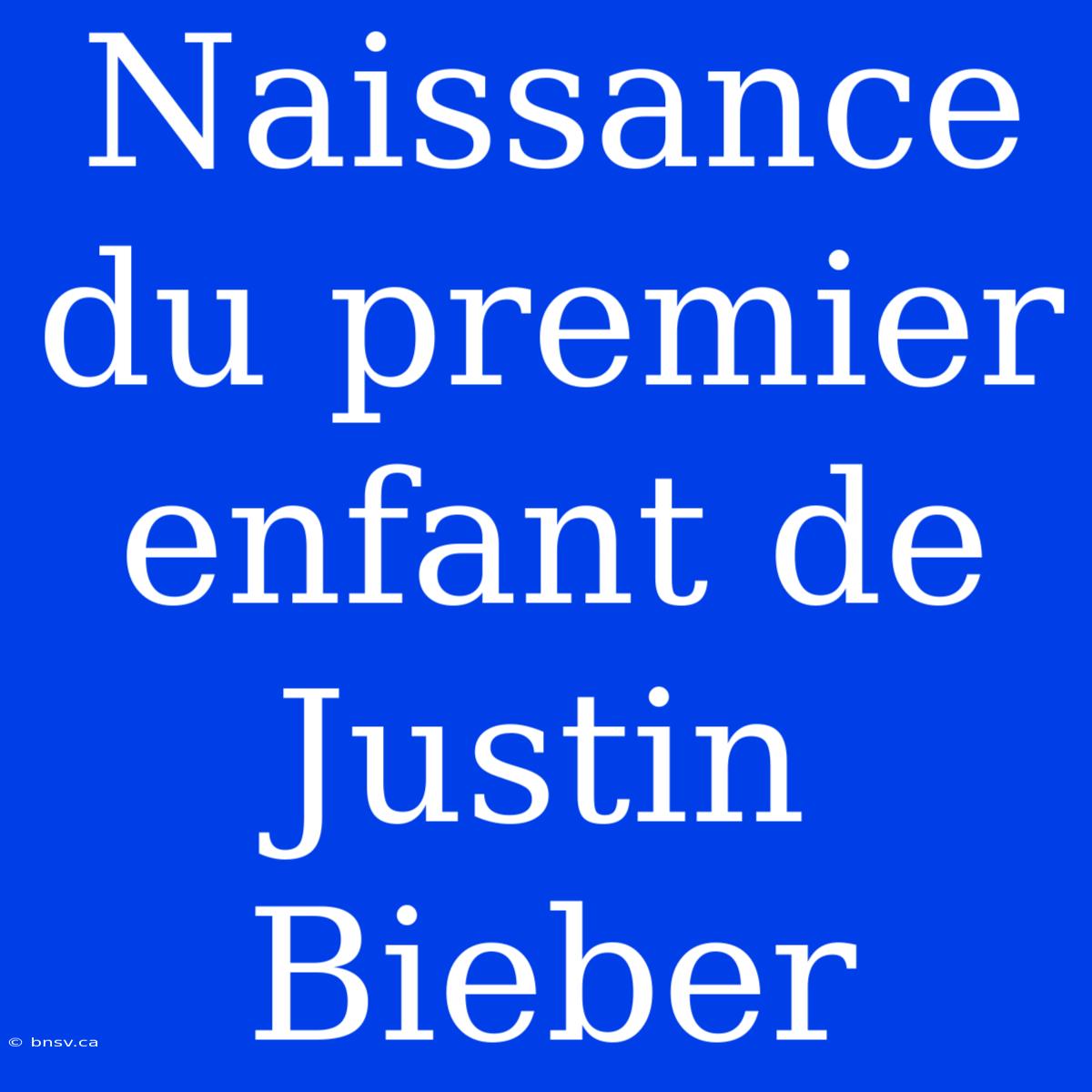 Naissance Du Premier Enfant De Justin Bieber