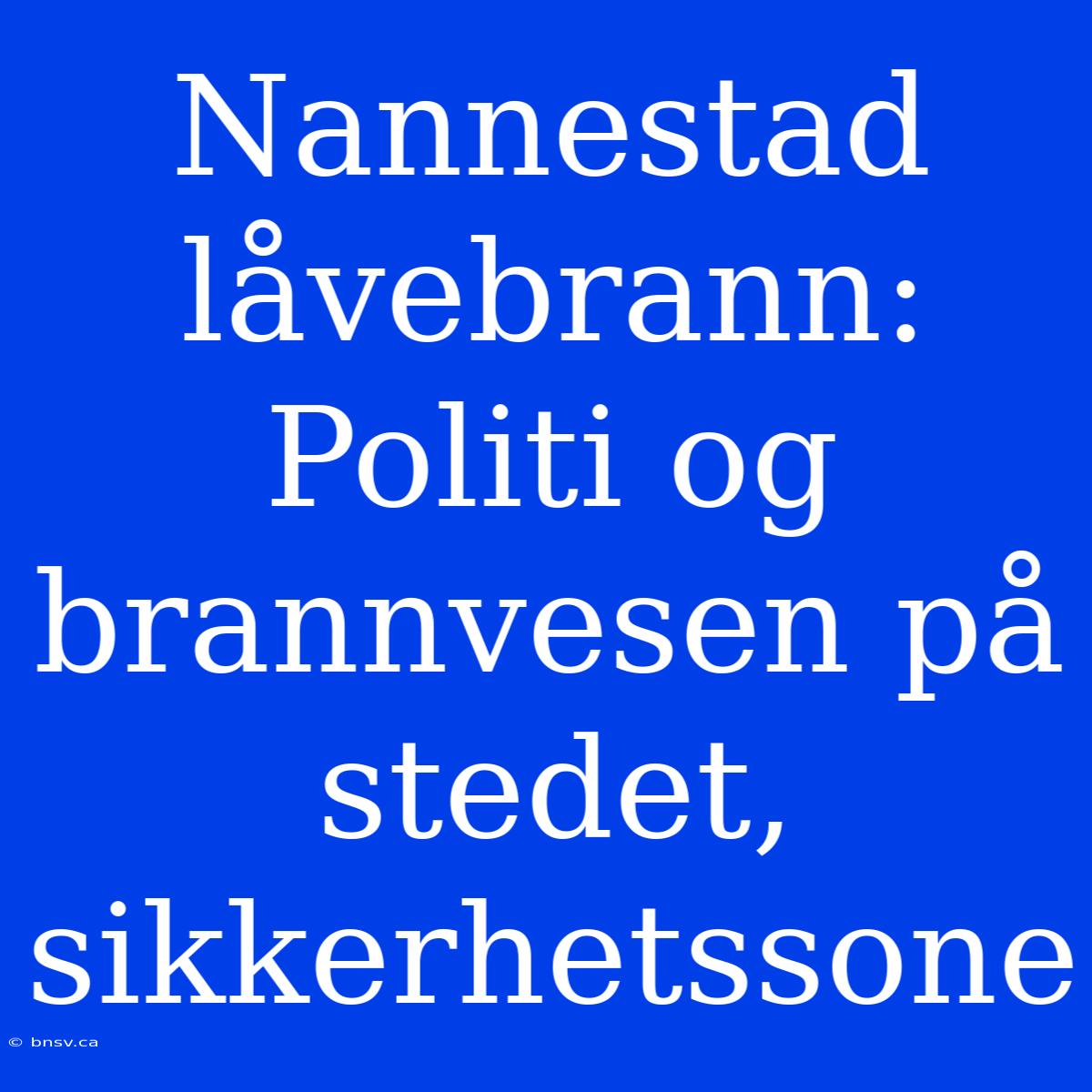 Nannestad Låvebrann: Politi Og Brannvesen På Stedet, Sikkerhetssone