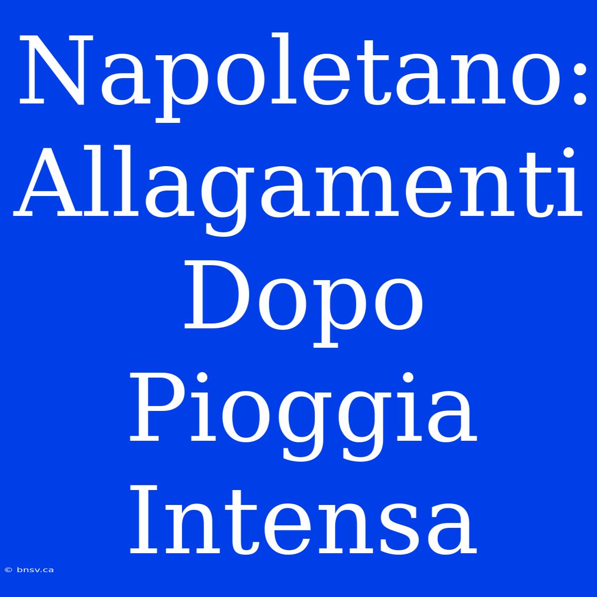 Napoletano: Allagamenti Dopo Pioggia Intensa