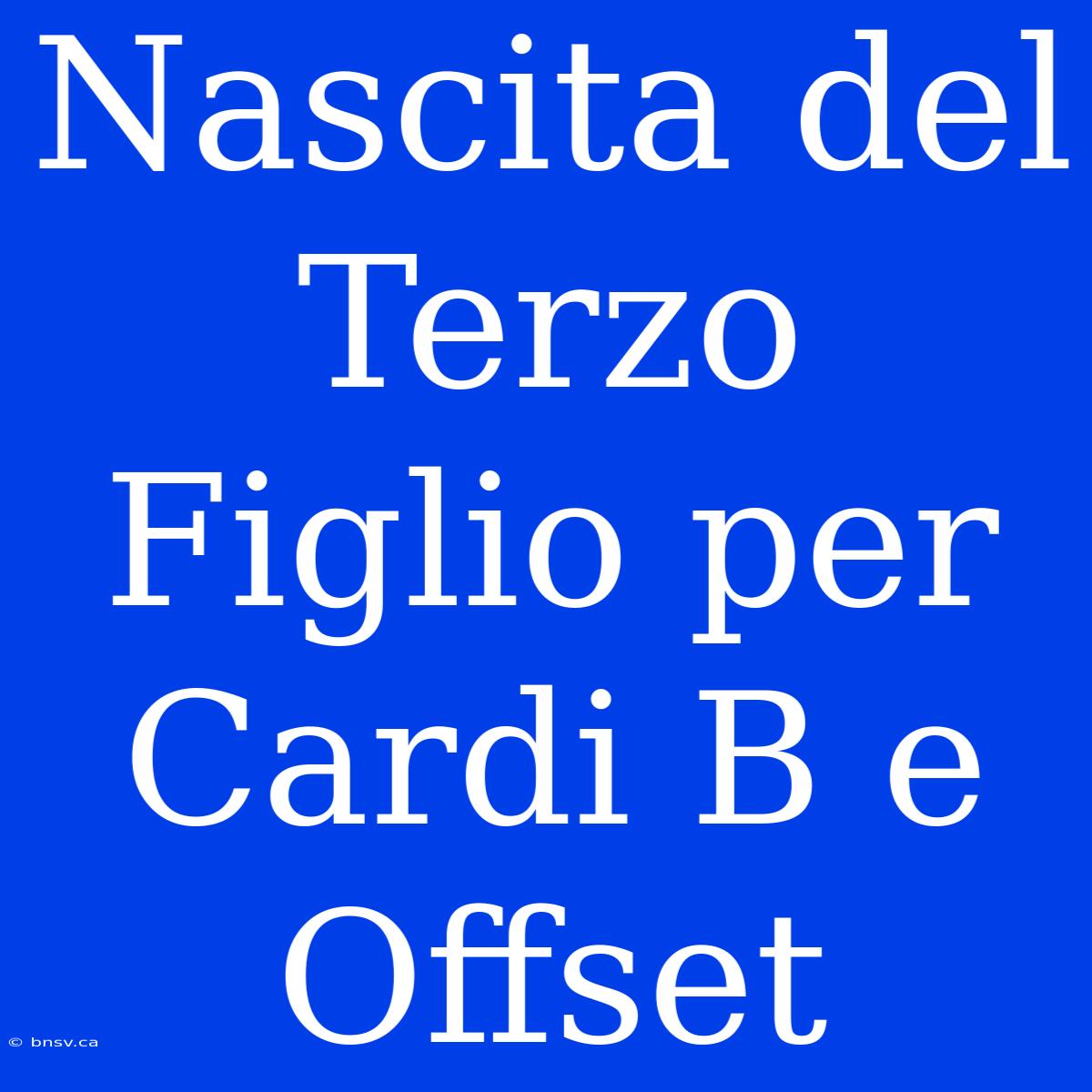 Nascita Del Terzo Figlio Per Cardi B E Offset